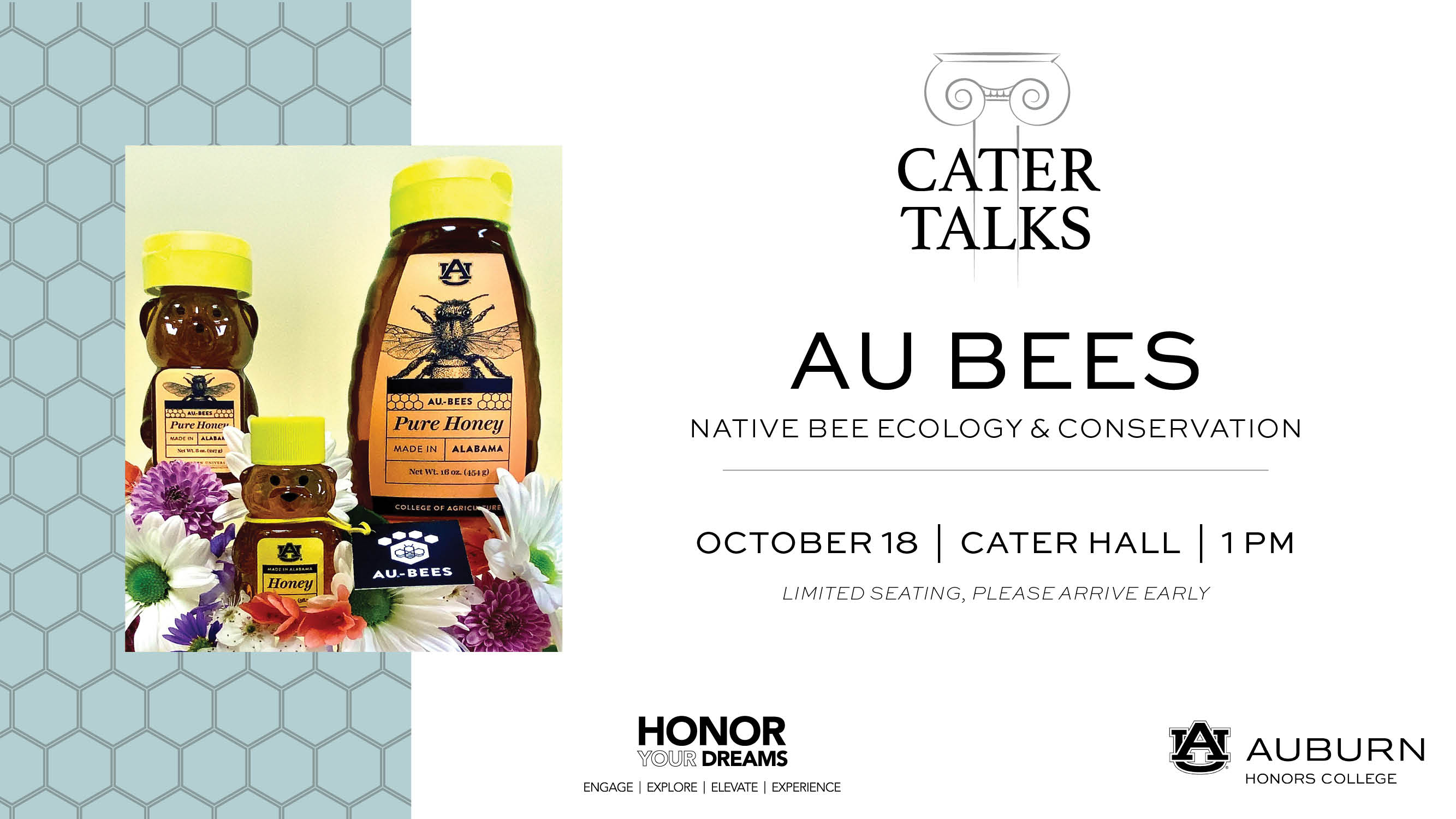 Cater Talk with AU Bees on October 18 at 1 pm in Cater hall